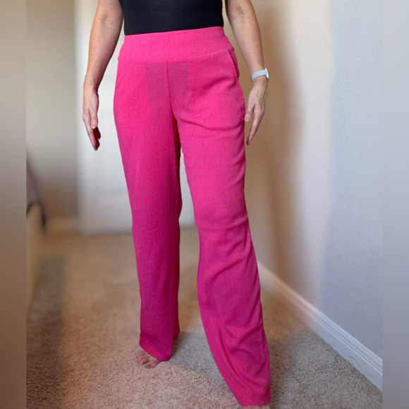 Vibrant Pink Wide Leg Pants - Picture 2 of 11